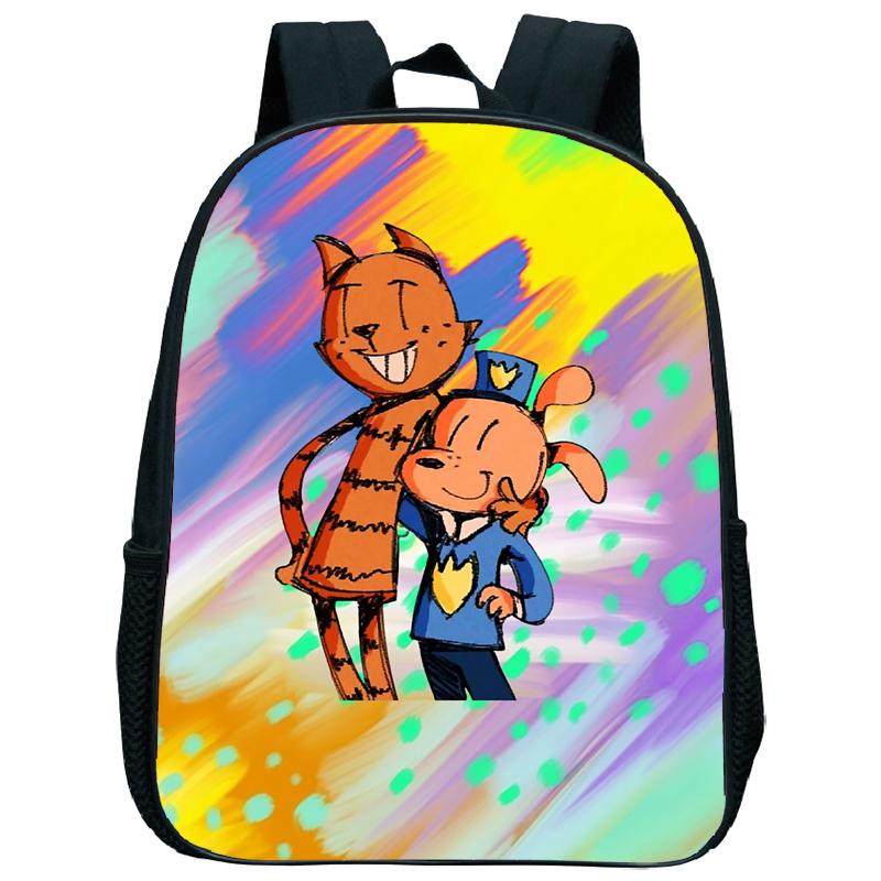 Dog Man Kindergarten Backpack 12 Inch Dogman Children Boy Girl Nursery Shoulder Bag Toddler Back to School Birthday Gift