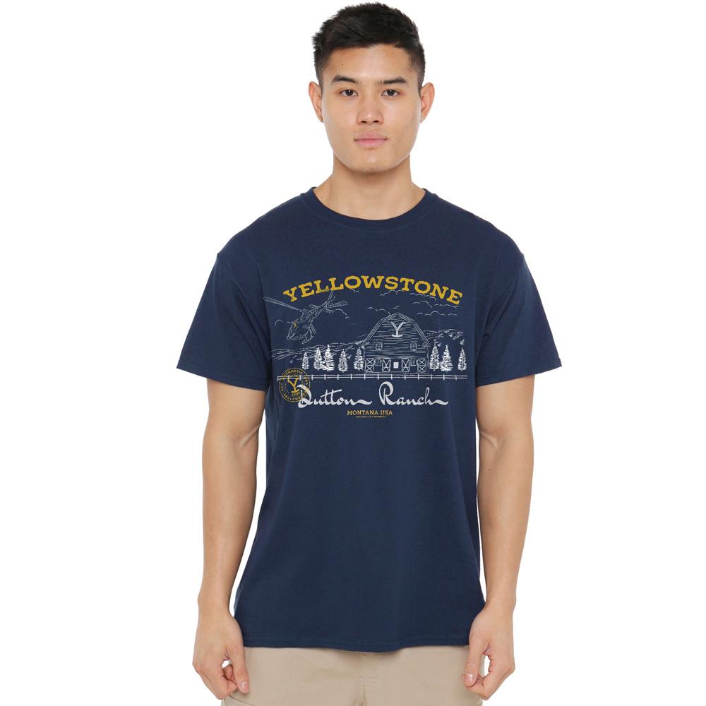 Yellowstone Mens Dutton Ranch Helicopter T-Shirt