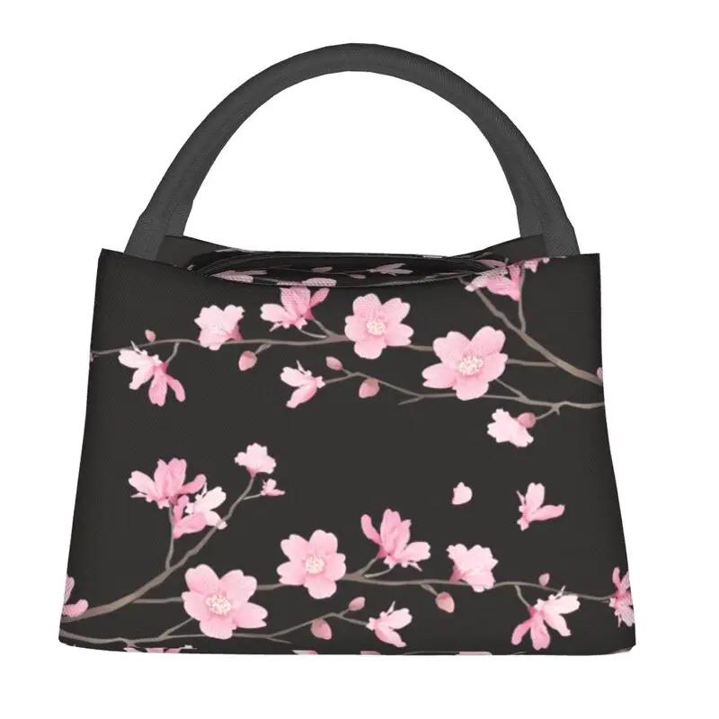 Сумка-тоут Cherry Blossom Infused Lunch Tote для женщин Sakura Cherry Blossom Cherry Portable Thermal Cooler Food Lunch Box Travel