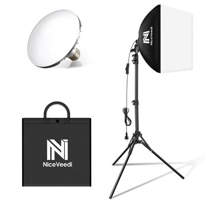 NiceVedi Photography Softbox 40x40 см Light Box Комплект светодиодного освещения для фотосъемки с регулируемым штативом 160 см Комплект складного освещения для фотосъемки 5400K