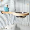 Деревянная подставка для птичьего насеста, съемная миска для корма птиц, поилка для попугаев, аксессуар для клетки для птиц