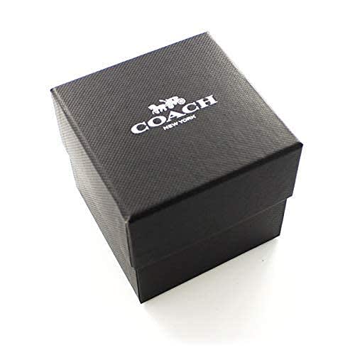 Coach Perry Watches with Storage Box, Matching Size, Simple Slim Leather Watches, Black and Gray, 1450311514503116