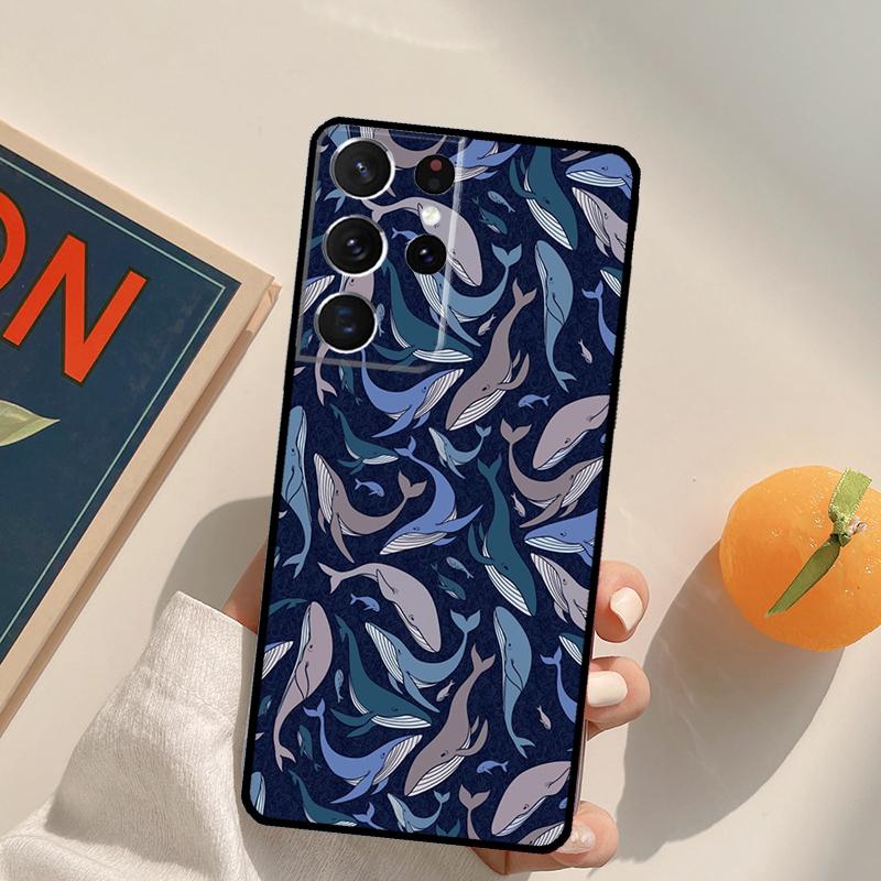 Красивая картина синего кита Чехол для телефона для Samsung Galaxy S23 S26 Ultra S20 S21 S22 S24 S25 S10 Plus S25 FE Задняя крышка