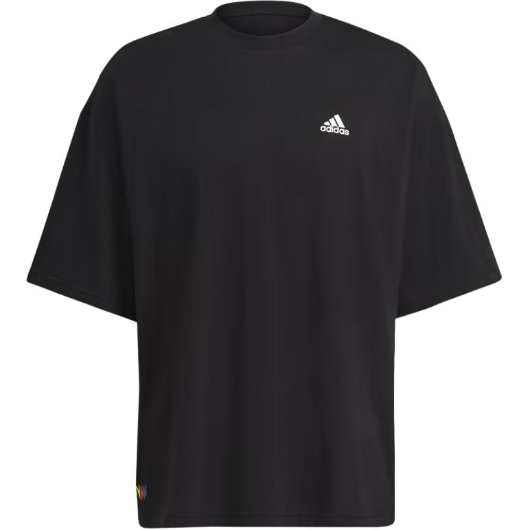 Adidas T Shirts Men's Black Crew Neck Moderate Straight Fit H61130