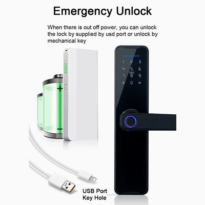 Tuya Smart Lock Замок отпечатков пальцев Дверной замок Клавиатура Дверной замок с ручкой Электронный отпечаток пальца