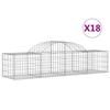 VidaXL Curved Gabion Baskets 18 Pcs 200x50x40/60 Cm Galvanized Iron, Gabion, Gabion Cage, Gabion Wall Basket, Wall 3146271