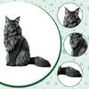 Фигурка кота мейн-куна, украшение для газона, компактная реалистичная скульптура, смола, статуя животного для двора