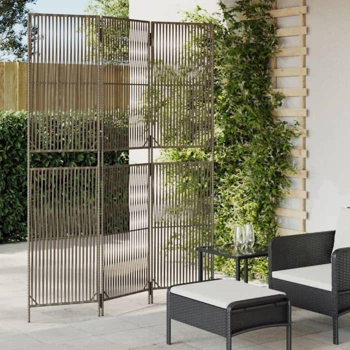 VidaXL Room Divider 3 Panels, Room Separator, Privacy Screen, Living Room Bedroom Screen, Modern, Grey 365390