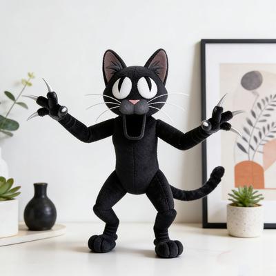 99 ночей в лесу Черный кот Плюшевая игрушка Украшение Забавная черная кошка Мягкая кукла Коллекция Подарок на Хэллоуин День Рождения