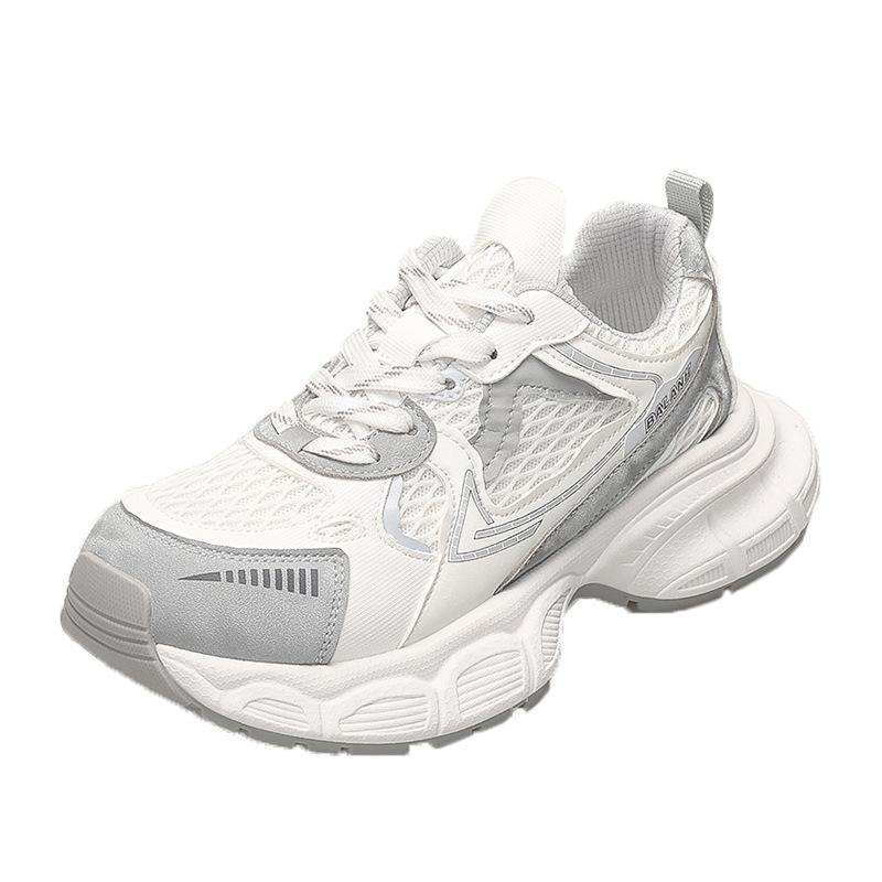 Женские новые весенне-летние сетчатые повседневные кроссовки для бега, универсальная обувь на толстой подошве, дышащая, в тренде