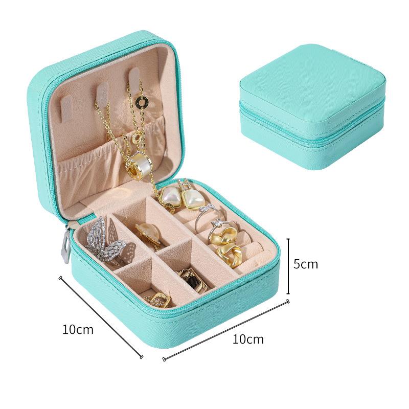 Мини-органайзер для ювелирных изделий, портативная шкатулка для ювелирных изделий, дисплей для путешествий, ювелирные изделия на молнии, серьги, ожерелье, кольца, коробки для хранения
