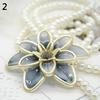 Women's Fashion Jewelry Flower Pendant Faux Pearl Tassels Necklace Sweater Chain MIT
