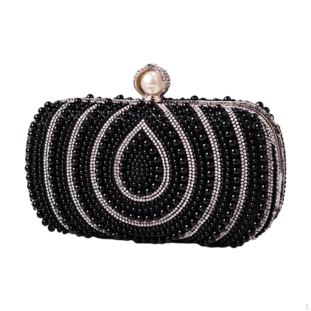 Clutch Purse Bride Handbag with Chain Formal Cocktail Party Prom Pearl Bag