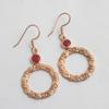 Lab Created Ruby Rose Gold Plated Pendant Earring 925 Sterling Silver Handmade Women Jewelry