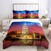 Красочный фейерверк пододеяльник 3D принт комплект постельного белья размер Queen город ночная сцена в фейерверках наволочки для детей взрослых декор