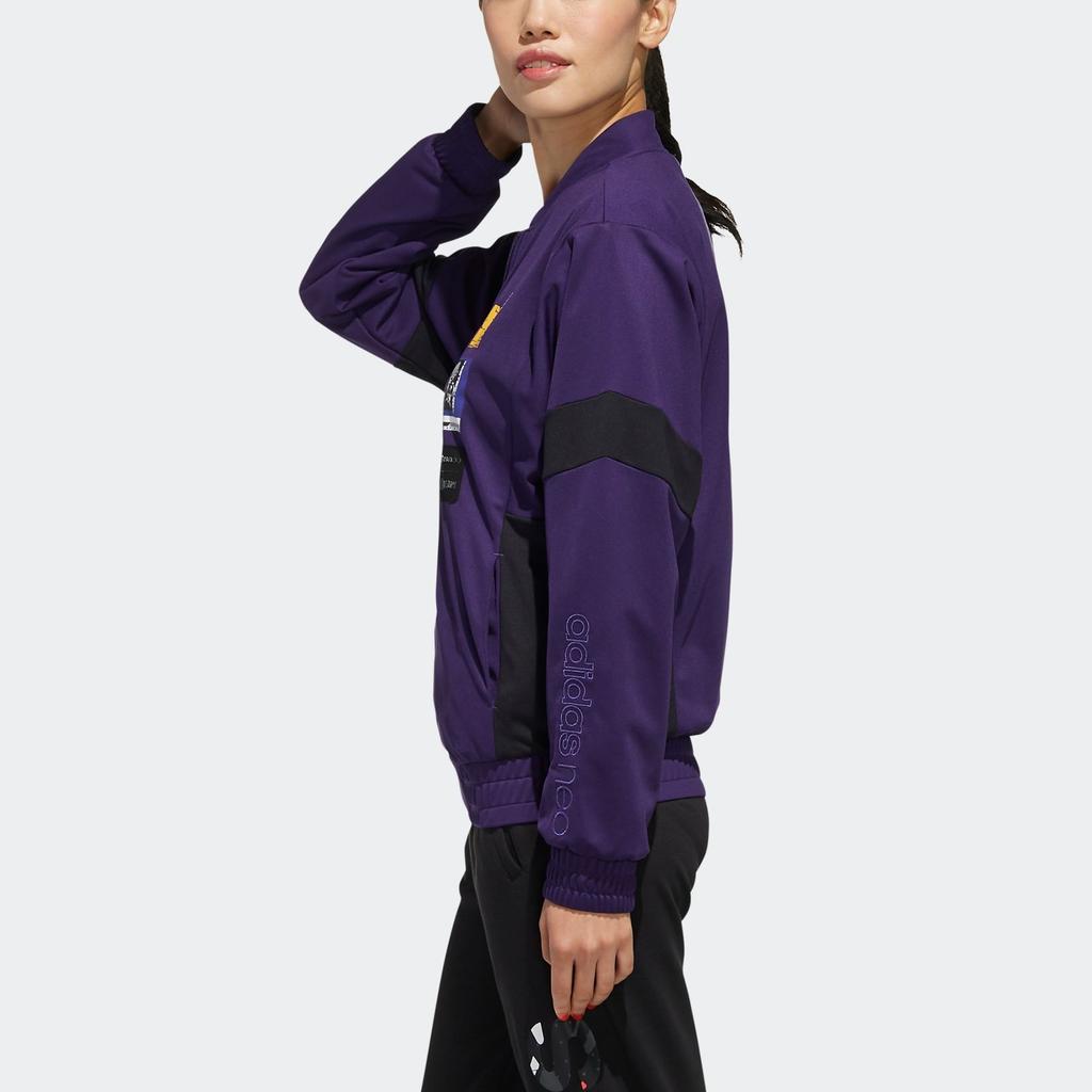Adidas Neo Color Block Zipper Jacket Women Jackets Deep-Purple GD2182