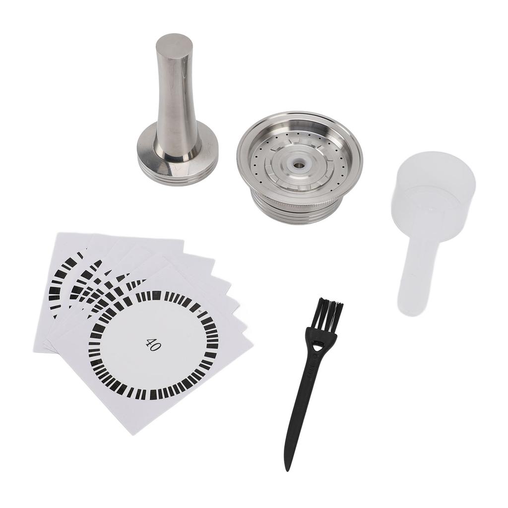 Кофейная капсула из нержавеющей стали, многоразовая, 230 мл, кофейная капсула с наклейками-кисточками Amper