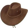 Men's Imitation Suede Western Cowboy Hat for Outdoor Camping & Hiking