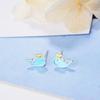 Cute Little Blue Whale Earrings 925 Sterling Silver Marine Animal Earrings For Women Girl Gift Boucle D'oreille S-e646