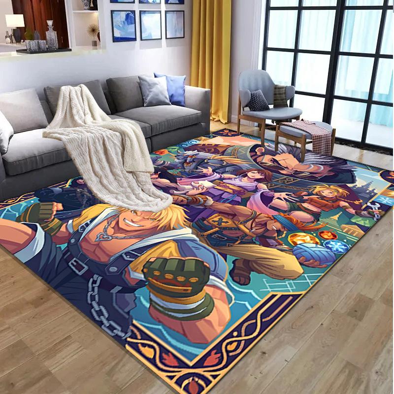 Final Fantasy Pattern Rug, Indoor/Outdoor Mat, for Picnic, Gameroom, Bedroom, Office, Living Room, Home Decor Carpet, Birthday Gift