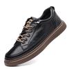 Fashion British Platform Cow Leather Sneakers for Men Spring Autumn Designer Soft-soled Men's Board Shoes Sports Zapatos De Hombre