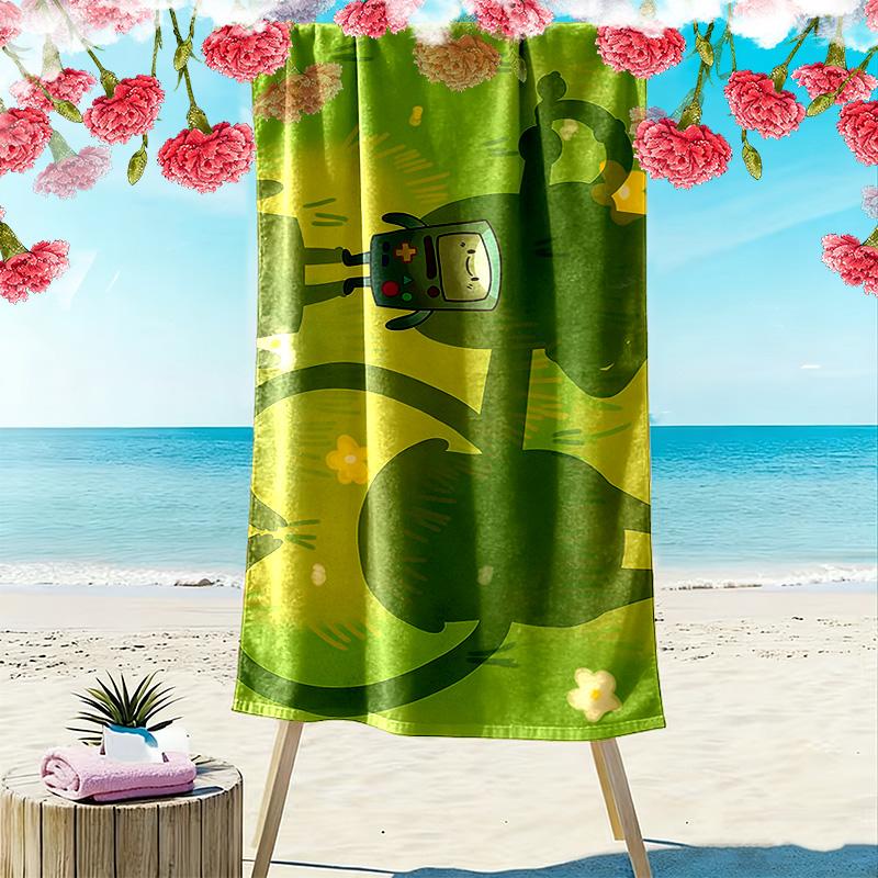 Adventure Time Print Beach Towel, Large Soft Quick Dry Towel for Beach Camping Swimming