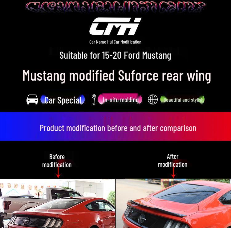 Carbon Fiber Rear Wing Trunk Spoiler for 15-23 Ford Mustang