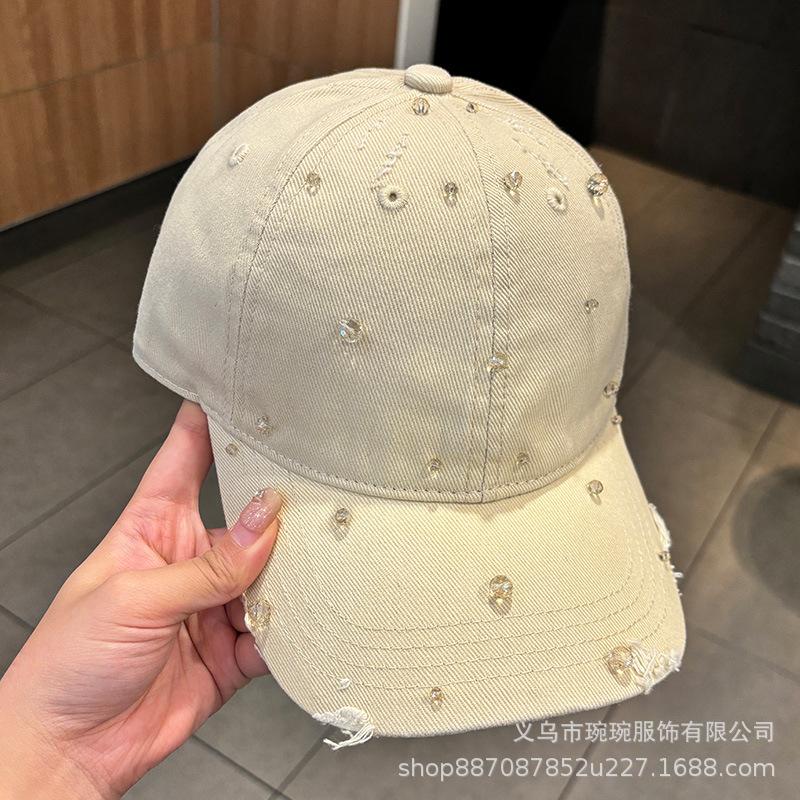 New Fashion Handmade Pearl Baseball Hat Men's and Women's Outdoor Travel Shade Sunscreen Sports Versatile Cap