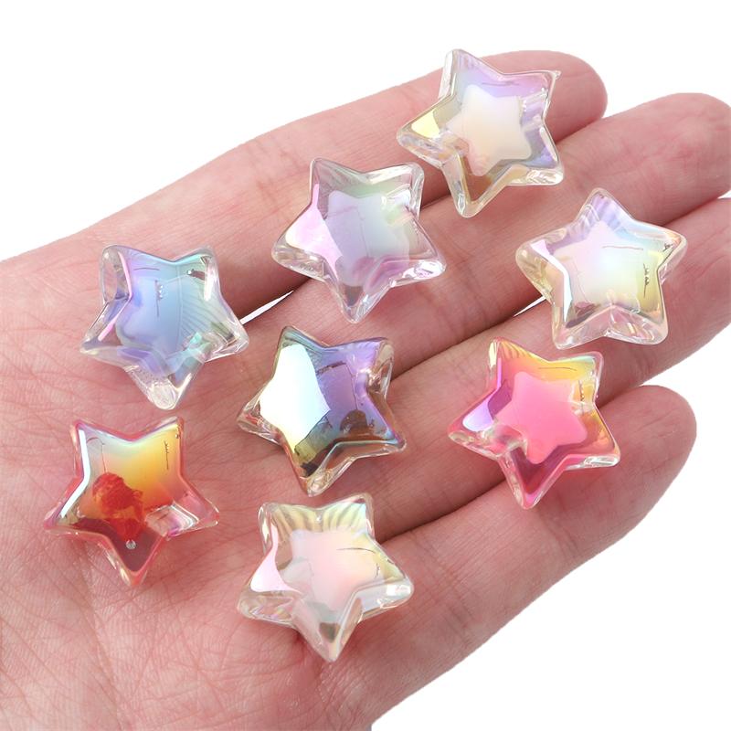 4 шт. случайные смешанные яркие цвета, эмаль, квадратная звезда, сердце, милые бусины для DIY, очаровательное ожерелье, браслет, ювелирное изделие, ремесленное изготовление