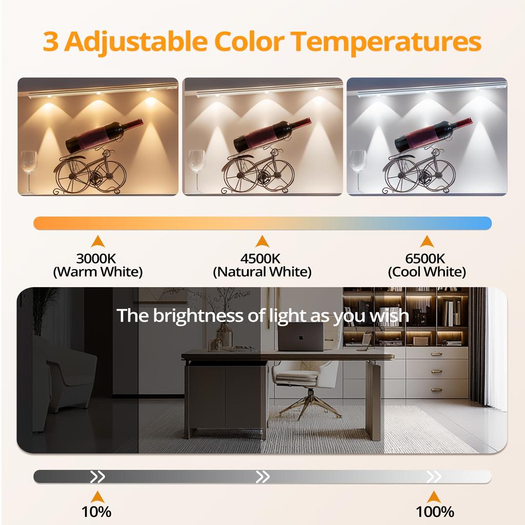 Беспроводной светодиодный ночник с датчиком движения/инфракрасным датчиком, перезаряжаемый через USB, ультратонкий светильник для шкафа, умное диммируемое освещение для кухни, гардероба, спальни, кладовки