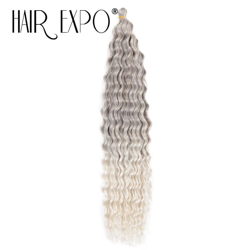 Ariel Curl Hair Water Wave Twist Crochet Hair Synthetic Braid Hair Ombre Blonde Pink 22 Inch Deep Wave Braiding Hair Extensions