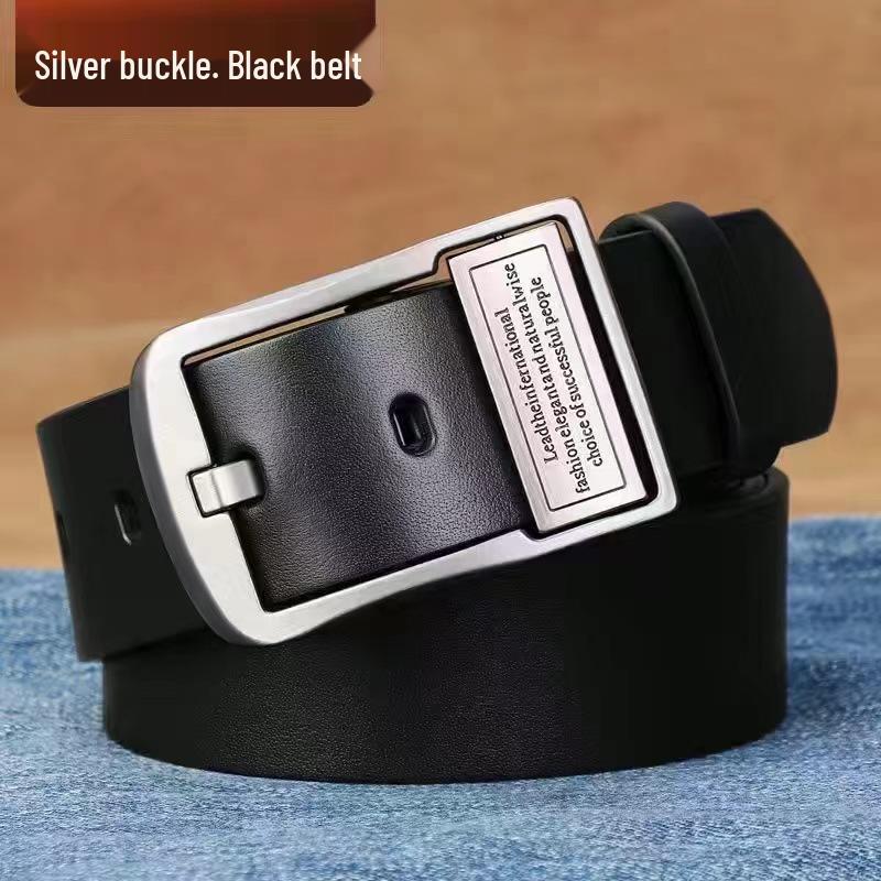 Men's Genuine Leather Vintage Pin Buckle Belt - Fashion Casual Waist Belt for Jeans