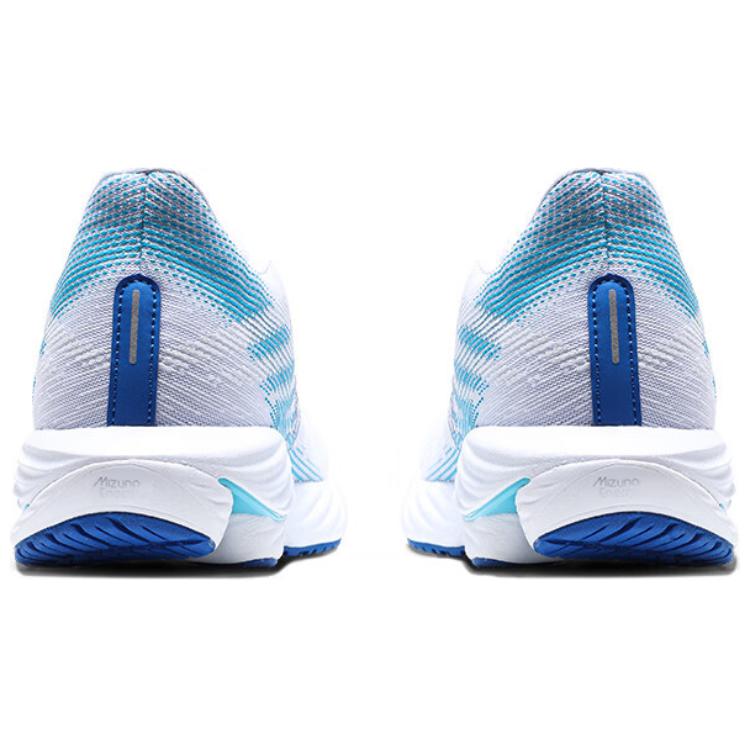 Mizuno Wave Rider 28 Comfortable Durable Breathable Low Top Running Shoes Unisex Sneaker White Blue J1GC2403-21
