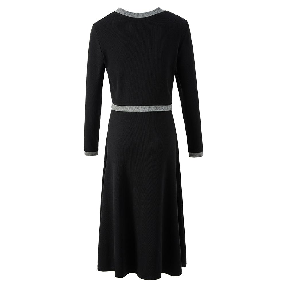 Lagogo Autumn Gentle Temperament Contrasting Color Edging Short Cardigan