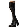 Черные толстые каблуки выше колена высокие сапоги для женщин в стиле панк осень-зима на толстой платформе высокие сапоги обувь для вечеринок для женщин