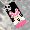 M-Minnie M-Mickey Silver Gradient Pleated Water Ripple Phone Case for IPhone 17 16 15 14 13 12 11 Pro Max