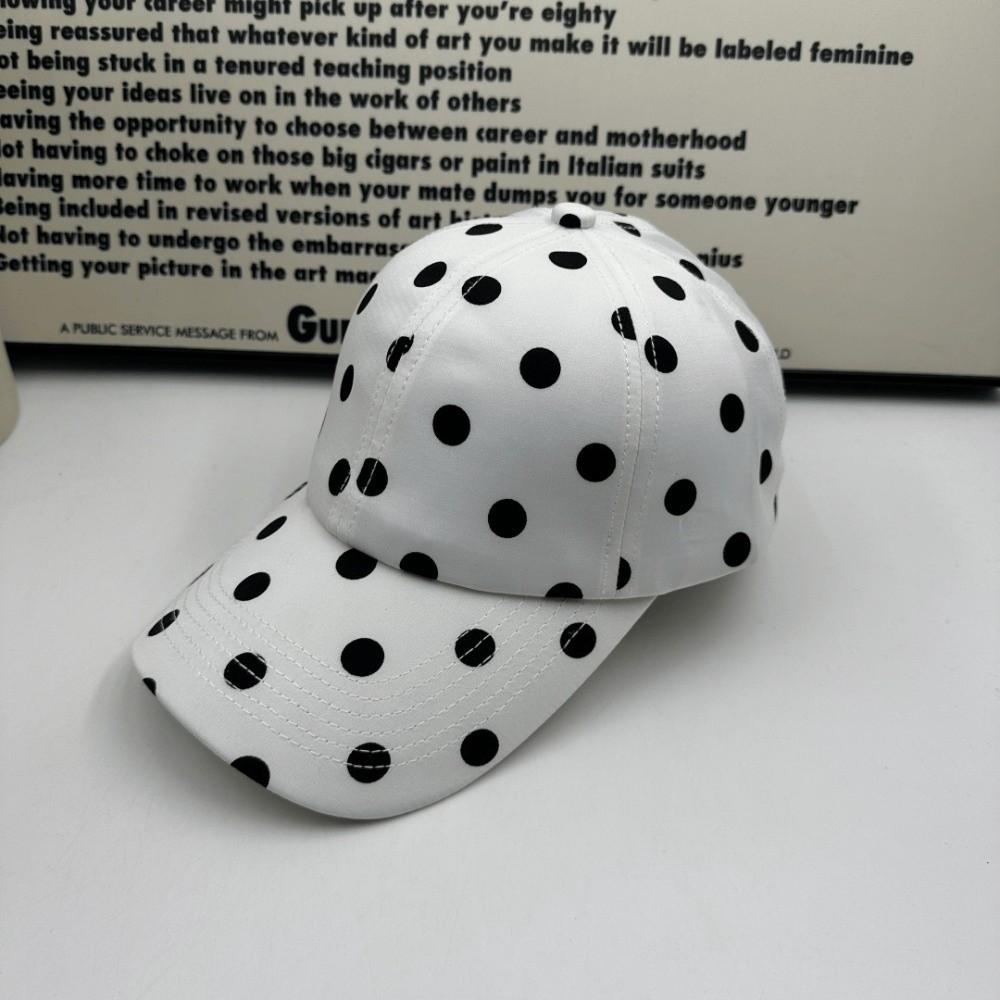 Breathable Polka Dot Baseball Cap Polyester Sun Hat Japanese Peaked Hat  Travel