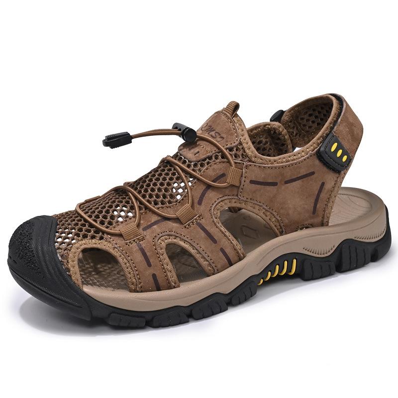 2025 Baotou Sandals Men's Breathable Men's Outdoor Beach Shoes Hollow Sports Large Size Mountaineering Shoes Non-slip Moisture