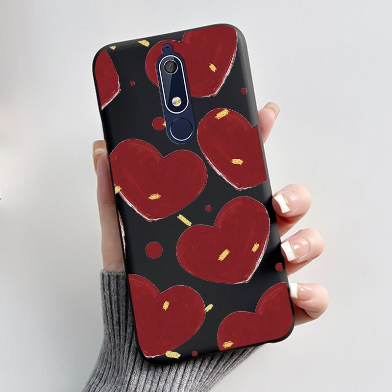 Милый Чехол Для Nokia 5.1/Nokia 5.1 Plus/Nokia X5/Nokia 5 Funda Чехол с Рисунком Защитная Крышка Мягкий Силикон Мультяшный Черный Корпус