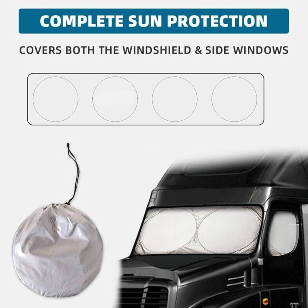 Солнцезащитный козырек для полугрузовика, лобовое стекло и боковое окно, складной солнцезащитный козырек для автомобиля с защитой от ультрафиолета, аксессуары для внедорожников, автофургонов, грузовиков и автомобилей E3A4