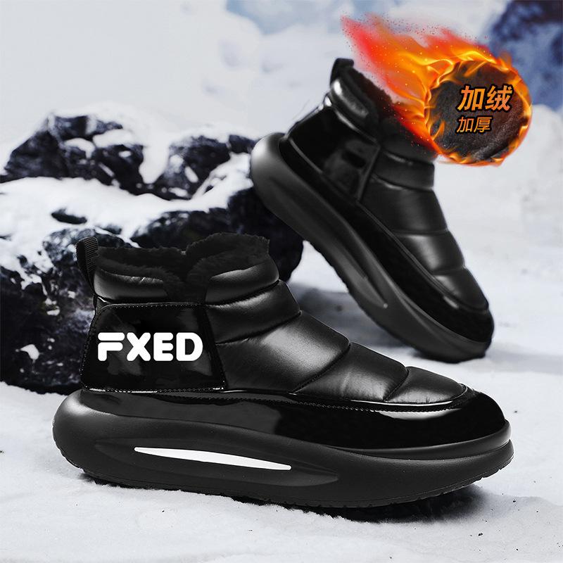 Теплые зимние ботинки мужские, новые зимние ботинки для отдыха на открытом воздухе, короткие ботинки из северо-восточного хлопка, мужские ботинки на платформе из бархата