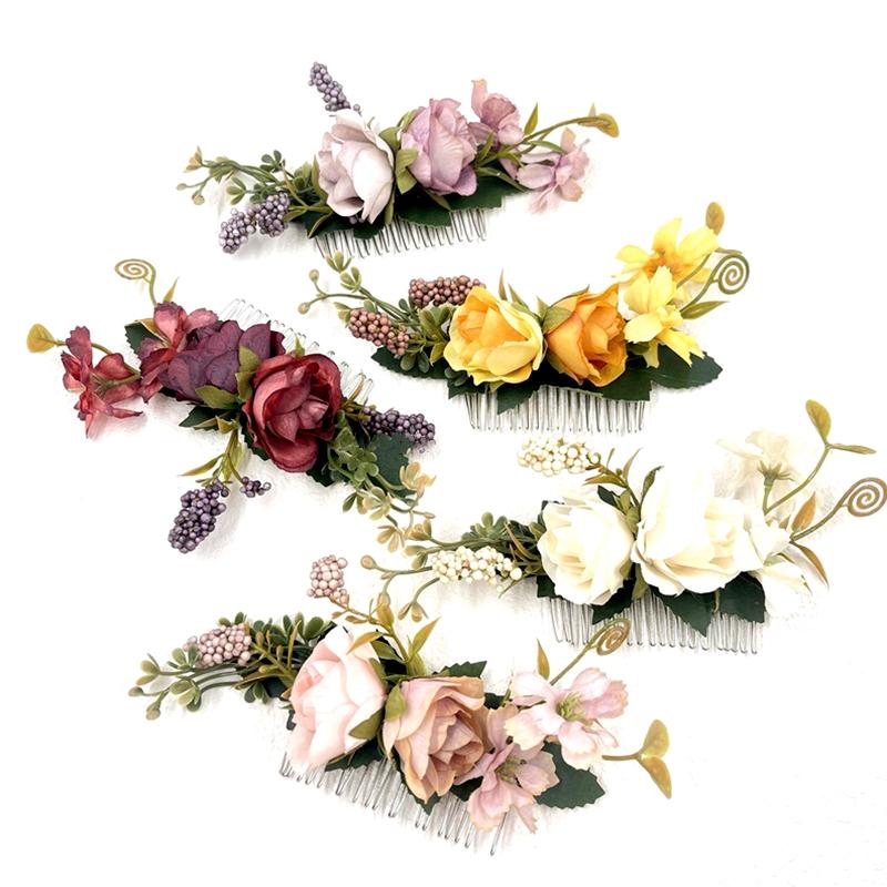 1 шт. шпилька для волос эстетическая красота аксессуары для волос богемия цветок мода свадьба невеста гребень для волос