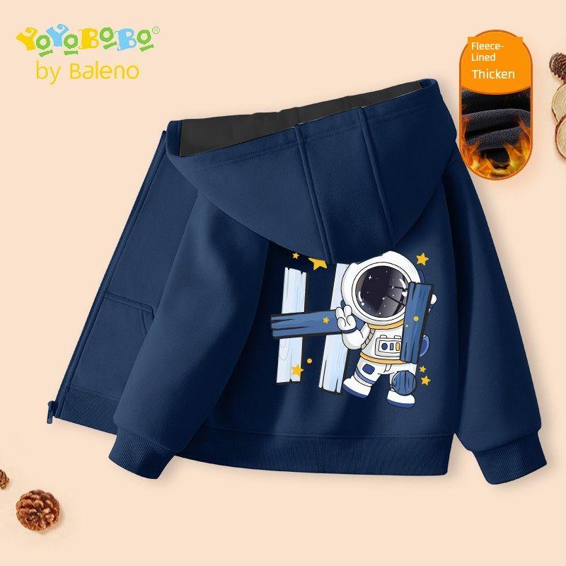 Baleno Kids Серия Ybb Детская куртка Осень и Зима Детский кардиган с капюшоном на флисовой подкладке Верхняя одежда для мальчиков