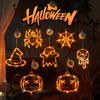 Halloween LED Lights Battery-Powered Ghost Pumpkin Hanging Party Lights for Windows