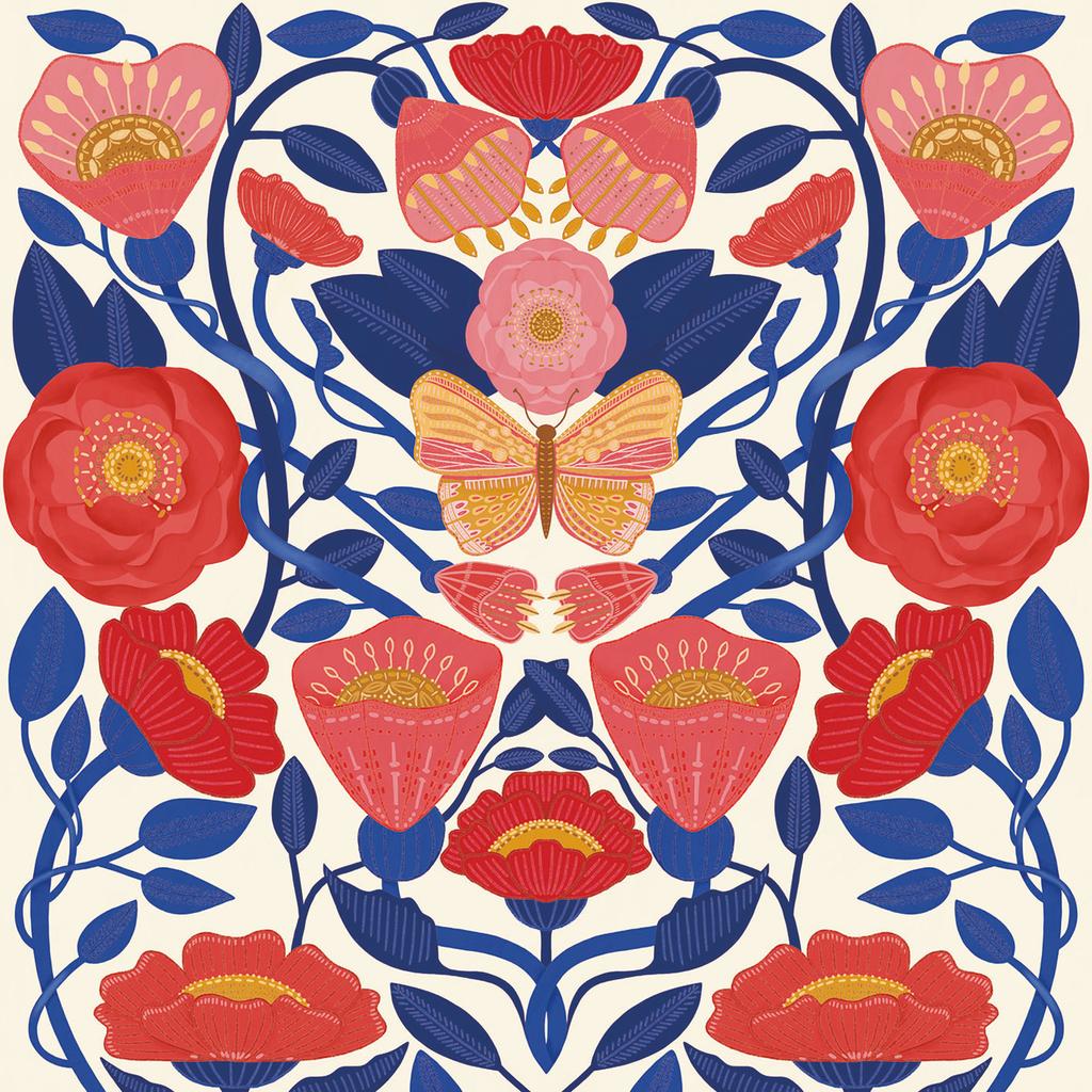 Nina Pace May Floral Wooden Block