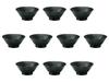 Set of 10 Black Glazed Bowls X Ramen Bowls by Setomonohonpo 6.5mm Square-Based [19.9 8.9cm (1000cc)]