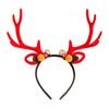 Bowknot Antlers Headband Plush Ball Elk Hair Hoop Deer Horn Hair Band  Festival Decoration