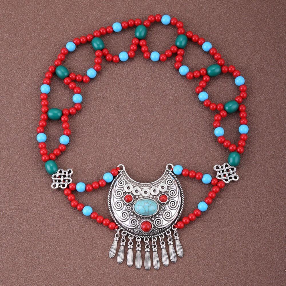 Ethnic Style Bohemia Hair Chain Tassel Women Head Chain Ethnic Style Forehead Chain Exotic Headbands Necklace