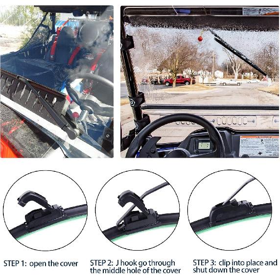 Xislet 2 шт. Комплект ручных стеклоочистителей для UTV, совместимый с Polaris Ranger RZR Can Am Kawasaki Honda Pioneer, Гольф-кар