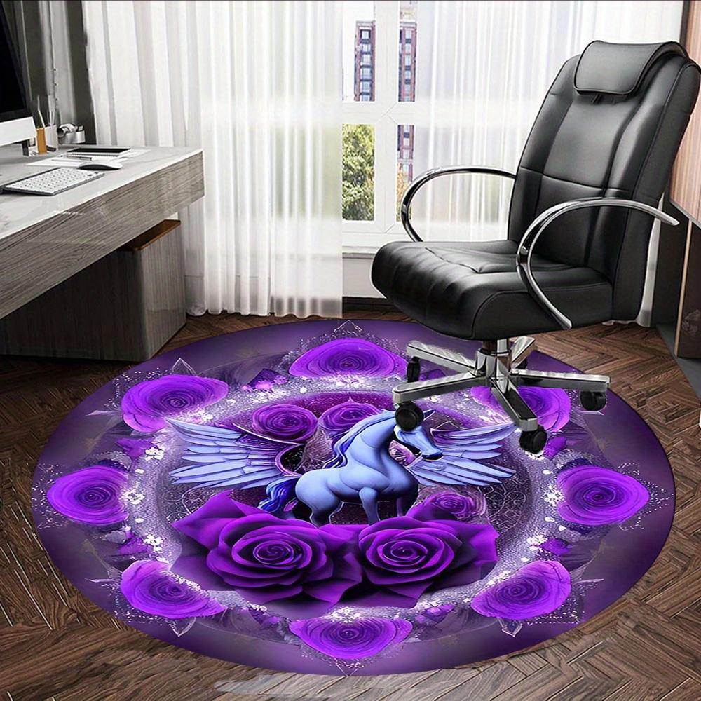 Pretty Unicorn Round Rug Suitable For Office Reception Decorative Carpet Office Chair Protection Carpet And Also Suitable For Gifts To Relatives And